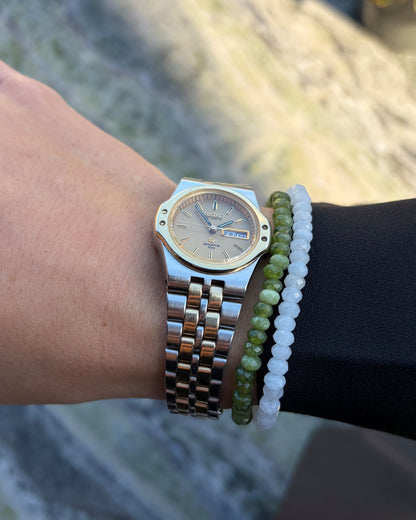 Seiko Sports 100: SQ Day-Date Vintage 80s Golden Dial Integrated Bracelet