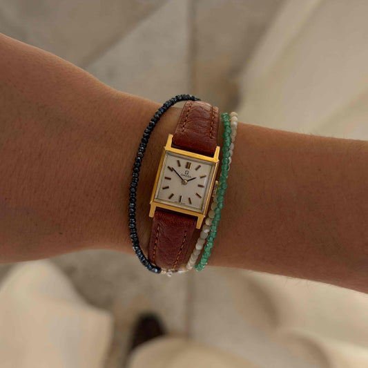 Omega Tank Watch: Vintage Ladies Golden 60s Mechanical White Dial