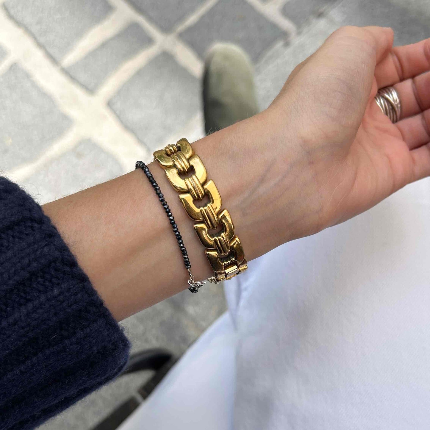 Pulsar by Seiko Tank Watch: Vintage Ladies 80s Golden with White Roman Dial