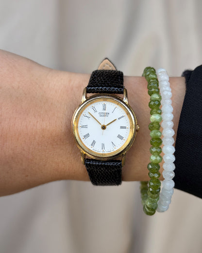 Citizen Ladies Watch: Vintage Dainty 90s Golden Classic Roman Numerals