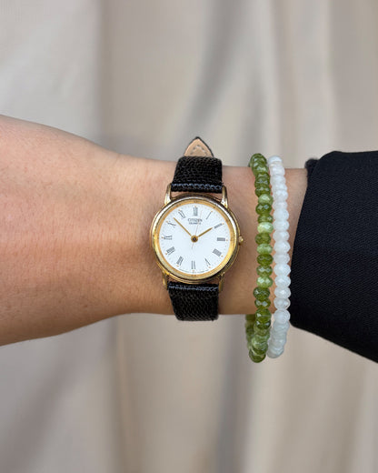Citizen Ladies Watch: Vintage Dainty 90s Golden Classic Roman Numerals