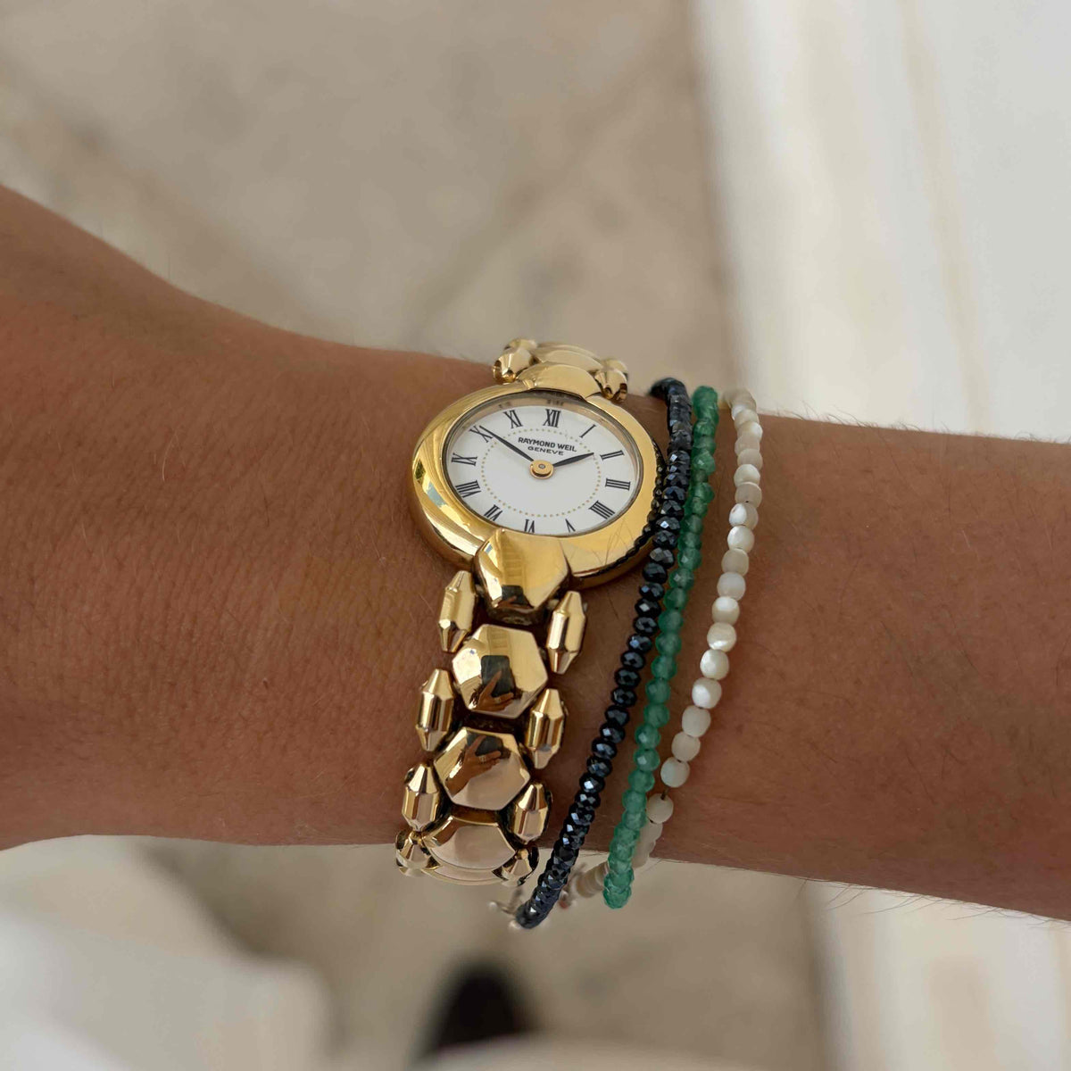 Raymond Weil Cocktail: Vintage Ladies 90s Gold with Roman Numerals