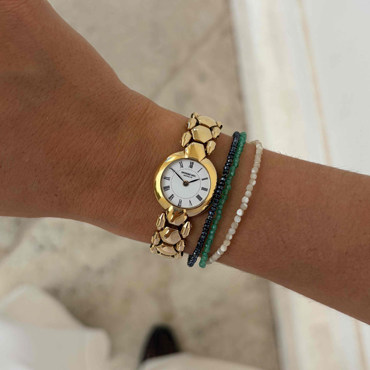 Raymond Weil Cocktail: Vintage Ladies 90s Gold with Roman Numerals