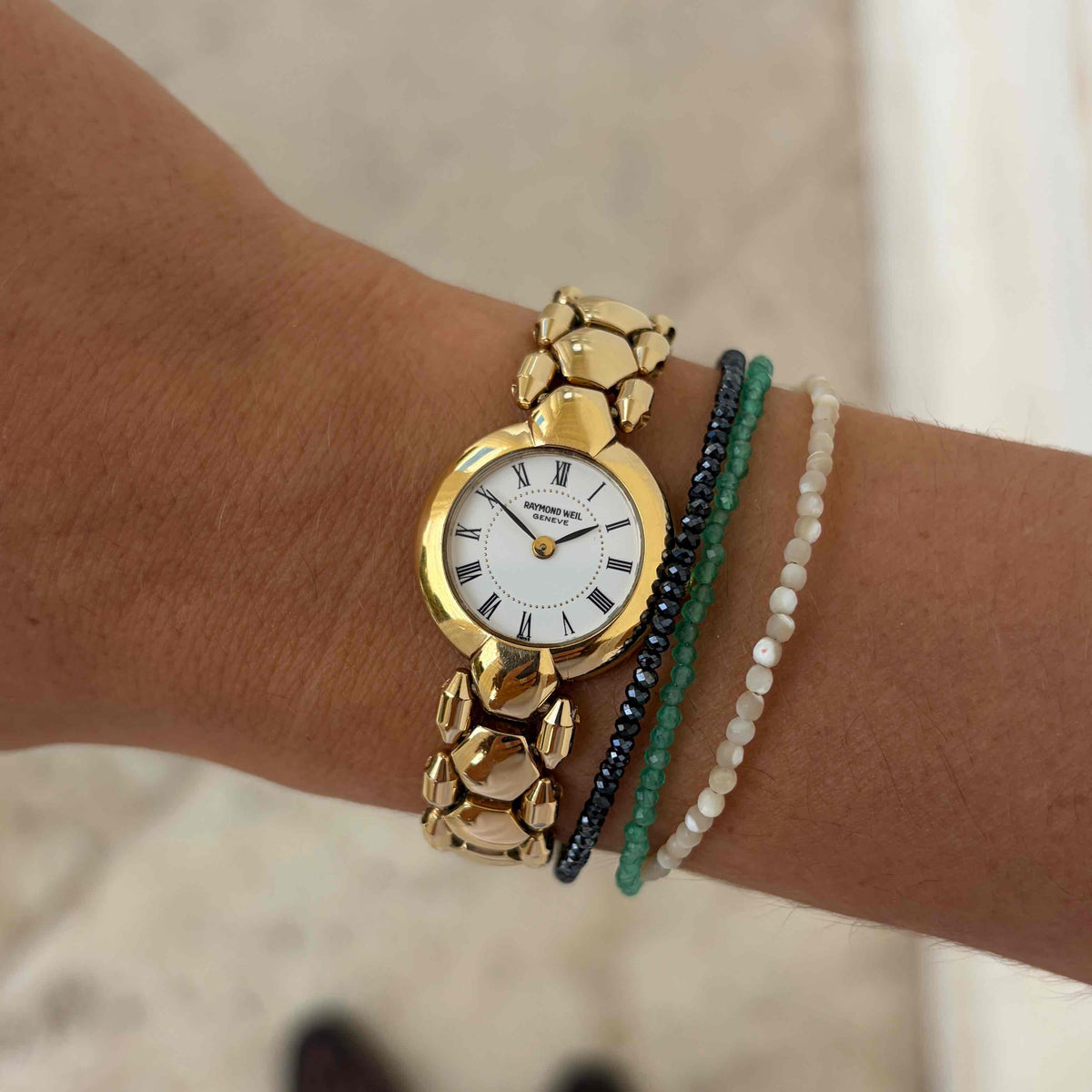 Raymond Weil Cocktail: Vintage Ladies 90s Gold with Roman Numerals