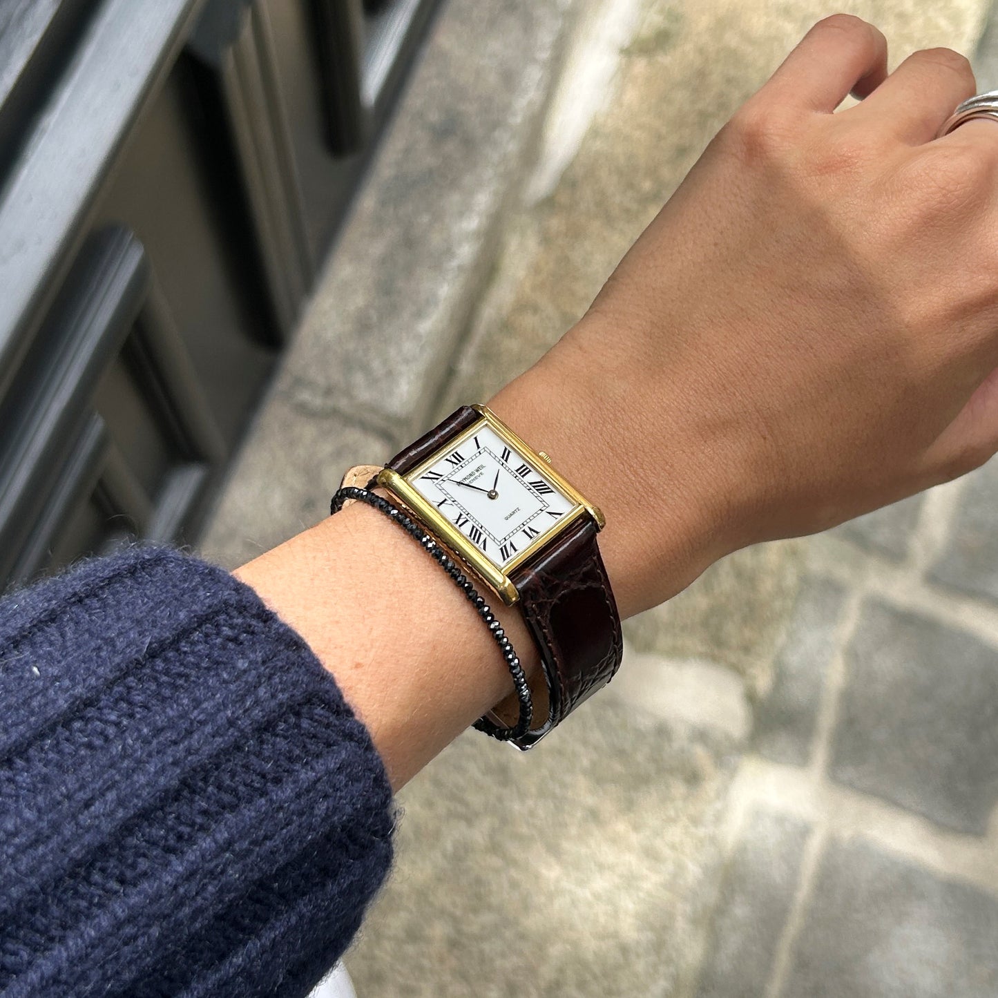 Raymond Weil Tank: Vintage Ladies Watch 90s Golden Rectangular Style Roman Numerals