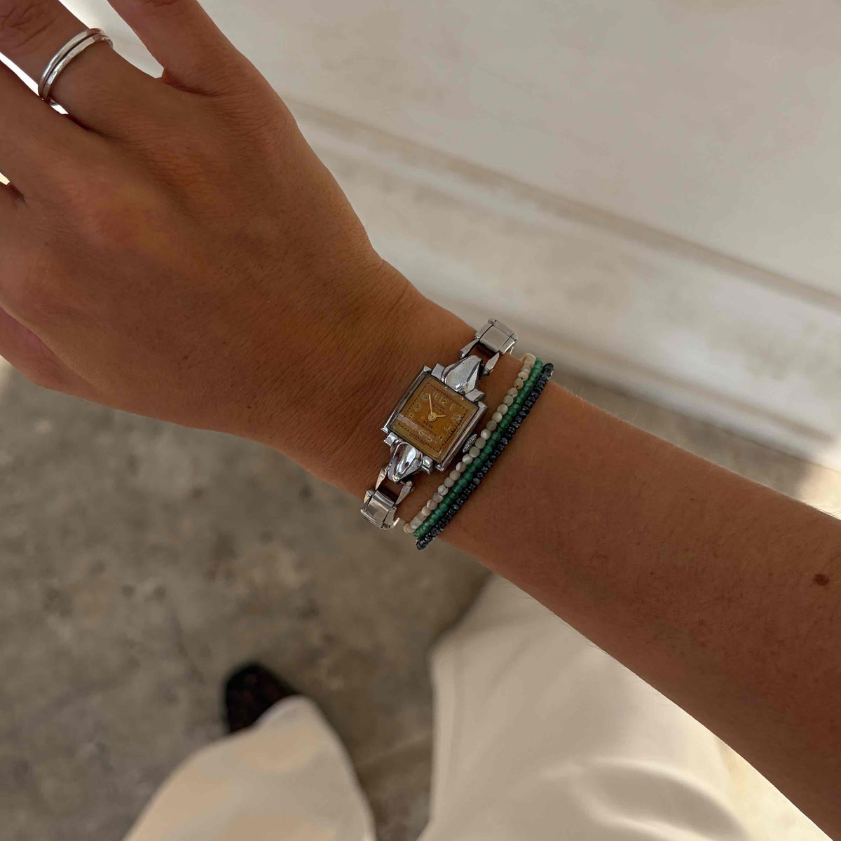 Ancre Cocktail Watch: Ladies 40s Mechanical Salmon Dial