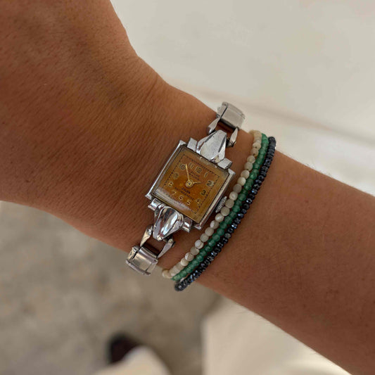 Ancre Cocktail Watch: Ladies 40s Mechanical Salmon Dial
