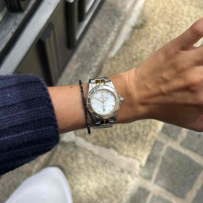 Michel Herbelin Newport: Vintage Ladies 00s Gold Two-Tone Diamond Mother of Pearl Dial