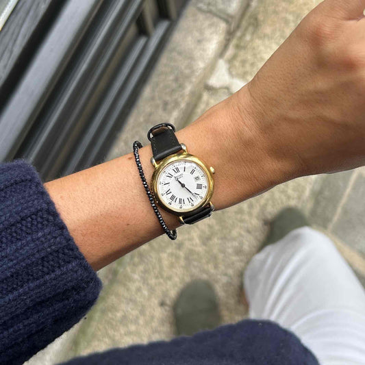 Pulsar Vintage Watch: Ladies 80s Gold Roman Numerals