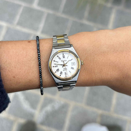 Certina Vintage DS4: Ladies Watch 80s Two Tone White Roman Dial
