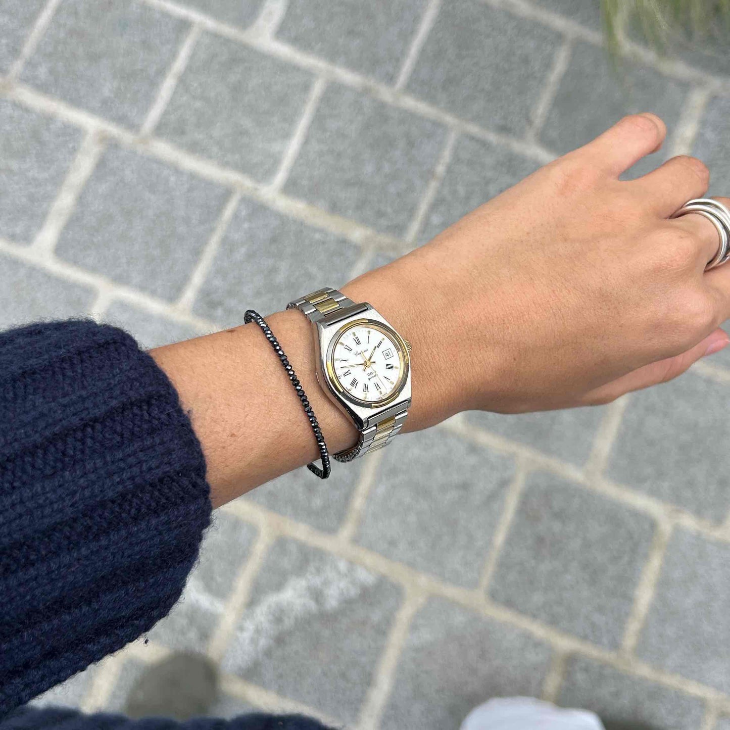 Certina Vintage DS4: Ladies Watch 80s Two Tone White Roman Dial