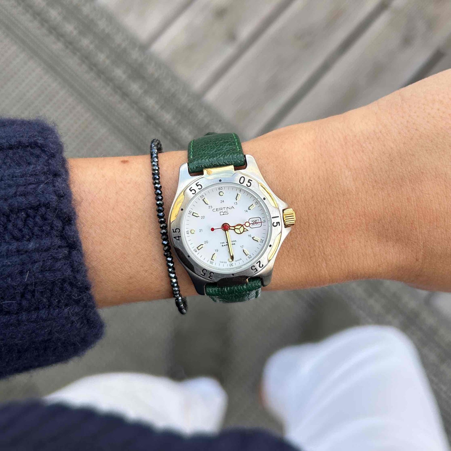Certina DS Vintage: Ladies Watch 90s Two Tone Classic White Dial NOS