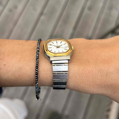 Eterna Vintage Tank Style: Ladies 80s White Dial Two Tone