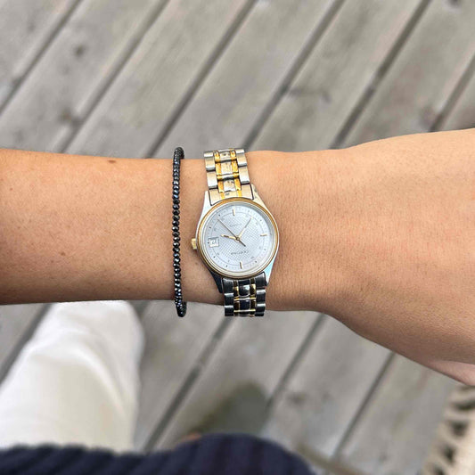 Certina Vintage Watch: Ladies 90s Two Tone Gray Structured Dial