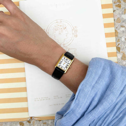 Raymond Weil Tank: Vintage Ladies Watch 90s Golden Rectangular Style Roman Numerals