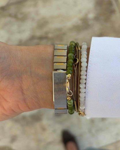 Junghans Vintage Watch: Ladies 80s Two-Tone Gold White Roman Dial