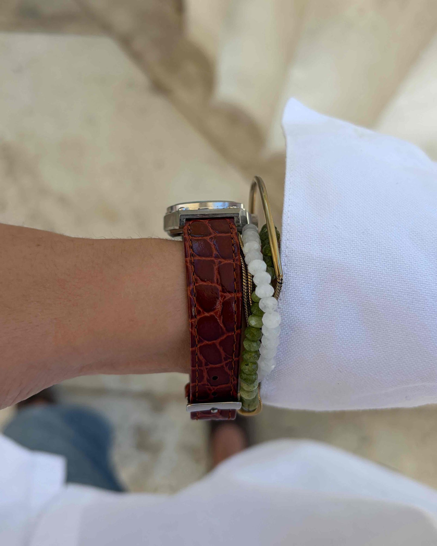 Orient Vintage Watch: Ladies Silver 80s White Roman Dial Leather Strap