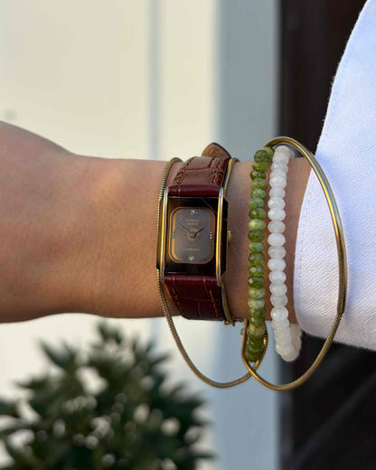 Rado Florence Tank: Vintage Ladies Watch 80s Golden Black Dial