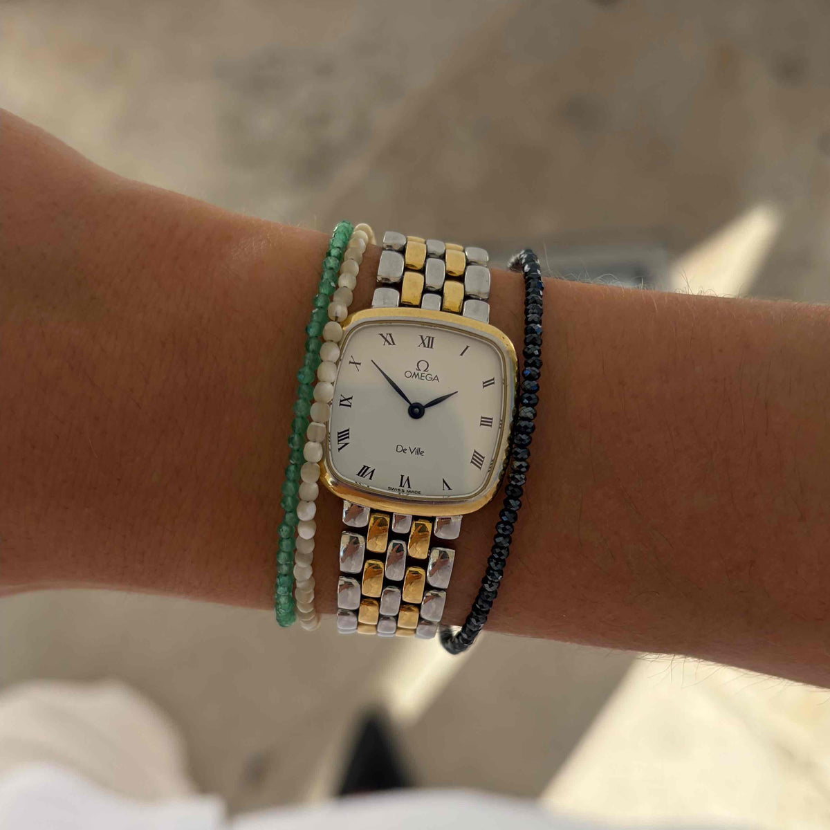 Omega De Ville: Cocktail Ladies 80s Two-Tone White Roman Dial