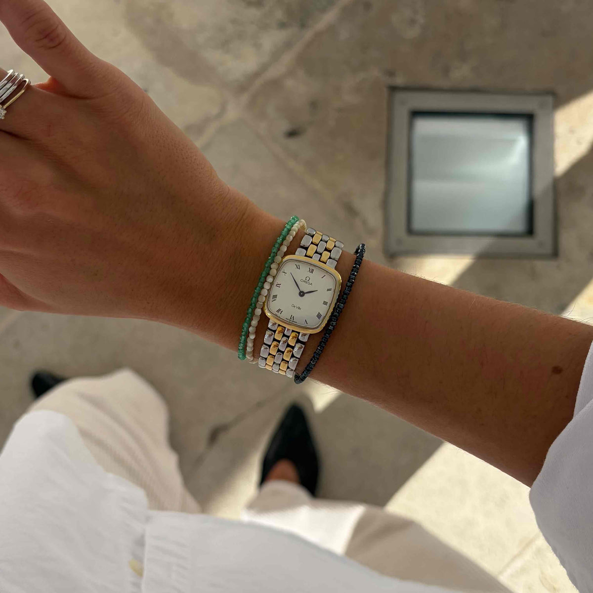 Omega De Ville: Cocktail Ladies 80s Two-Tone White Roman Dial