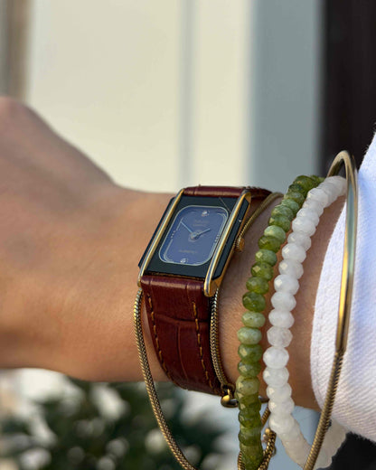 Rado Florence Tank: Vintage Ladies Watch 80s Golden Black Dial