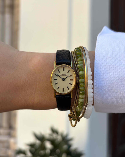 Oriosa Ellipse Watch: Vintage Ladies Cocktail 70s Golden Mechanical