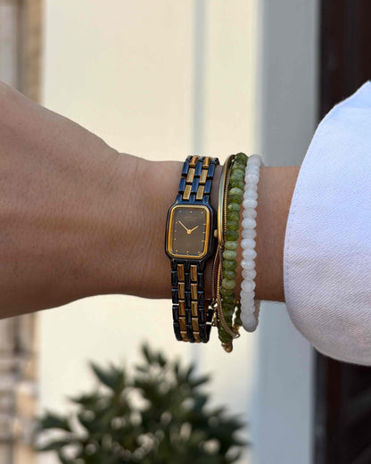 Citizen Tank Watch: Ladies Vintage 90s Black Two-Tone Bracelet
