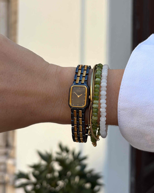Citizen Tank Watch: Ladies Vintage 90s Black Two-Tone Bracelet