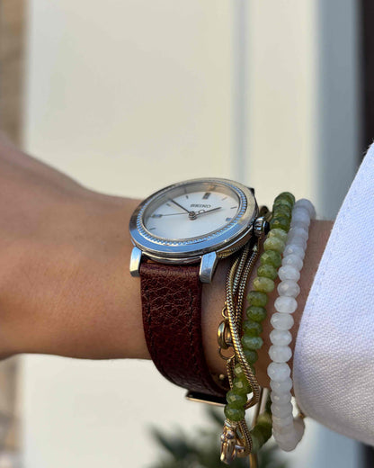 Seiko Vintage Watch: Ladies Silver 80s Sunburst White Dial