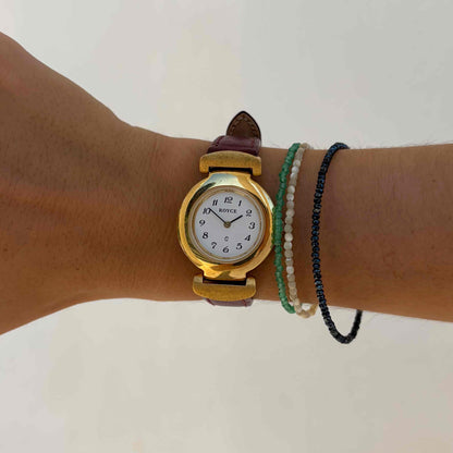Royce Dainty Watch: Vintage Ladies 80s Golden with Arabic Dial Flexible Lugs