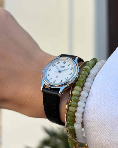 Orient Vintage Watch: Ladies Silver 90s White Dial Arabic Numerals