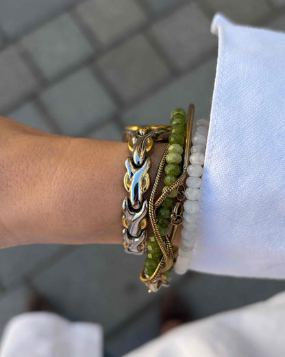 Caravelle by Bulova Vintage Watch: Ladies 90s Golden Two Tone Bracelet Style