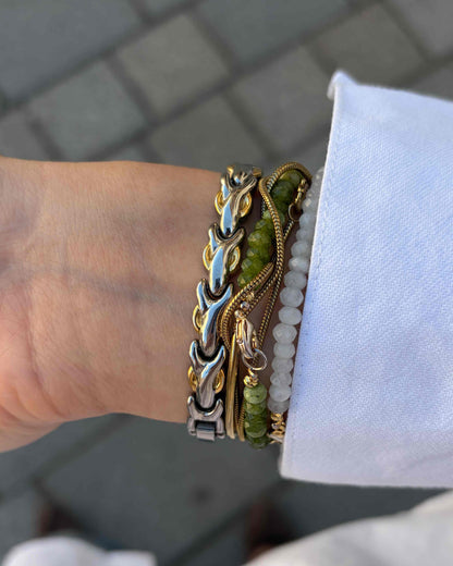 Caravelle by Bulova Vintage Watch: Ladies 90s Golden Two Tone Bracelet Style