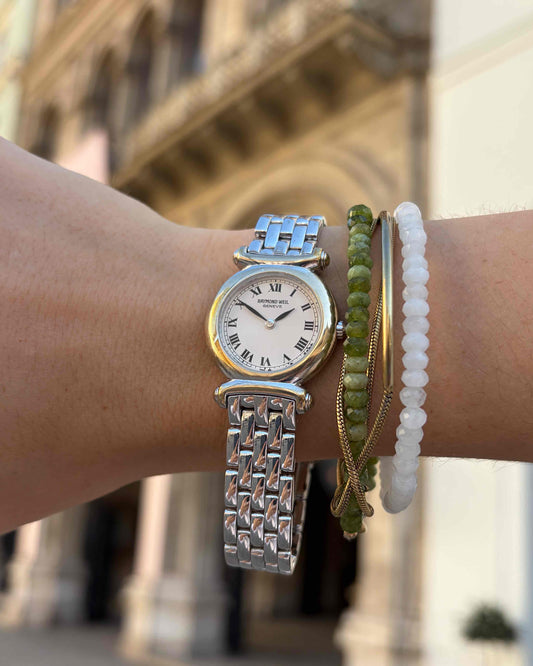 Raymond Weil Cocktail: Vintage Ladies 90s Silver with Roman Numerals