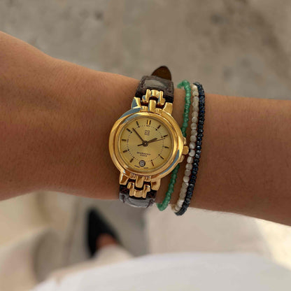 Givenchy Cocktail Watch: Vintage Ladies 90s Champagne Sunburst Dial - MINT