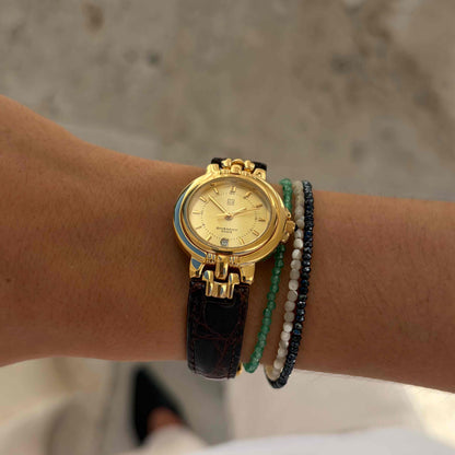 Givenchy Cocktail Watch: Vintage Ladies 90s Champagne Sunburst Dial - MINT
