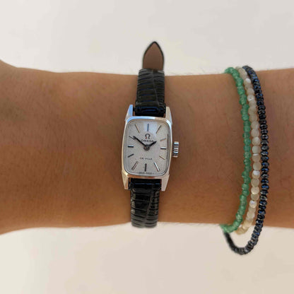 Omega Tank DeVille: Vintage Ladies Watch White Structured Dial 60s Mechanical