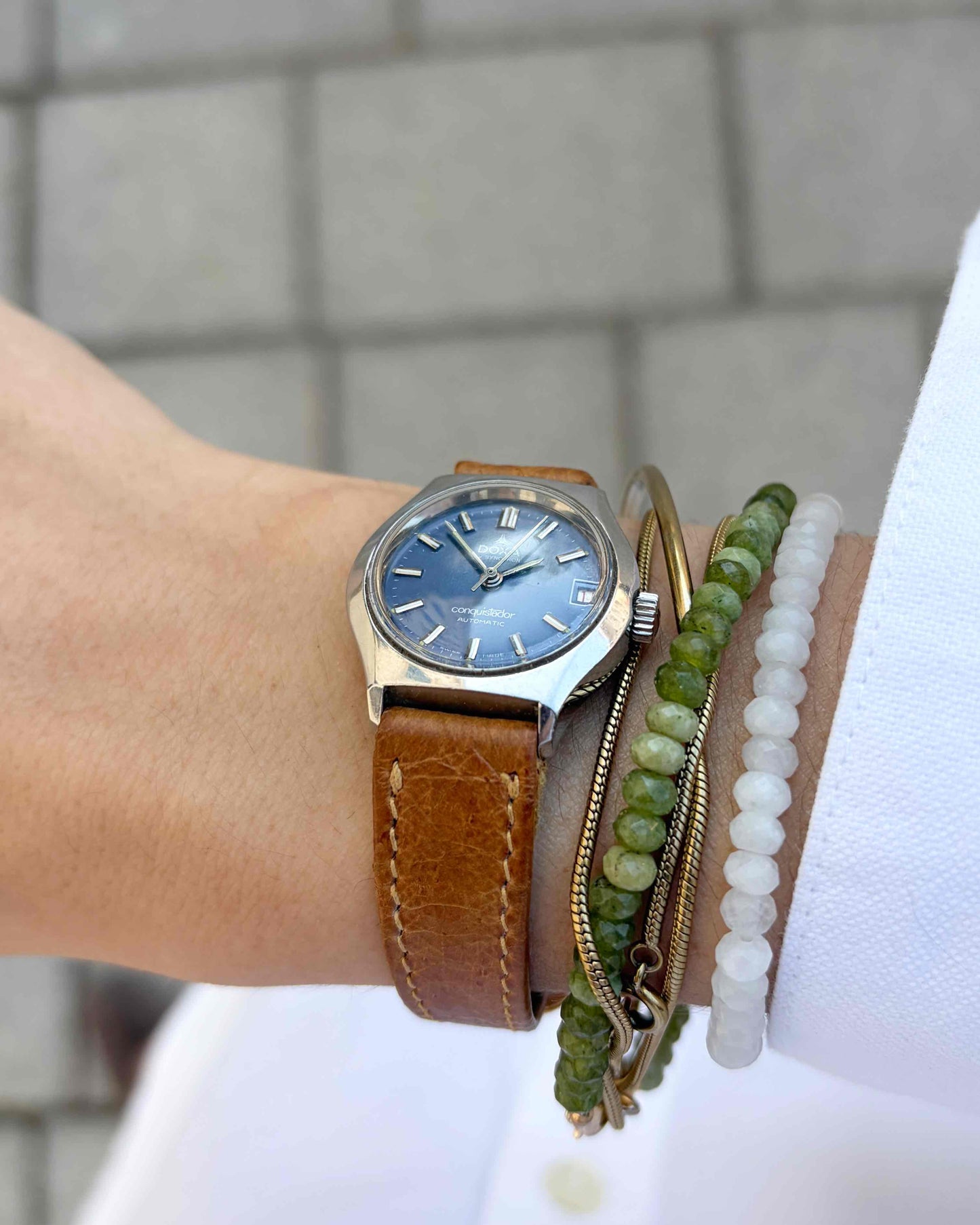 Doxa Ladies Watch: Vintage Mechanical Blue Dial 70s Automatic