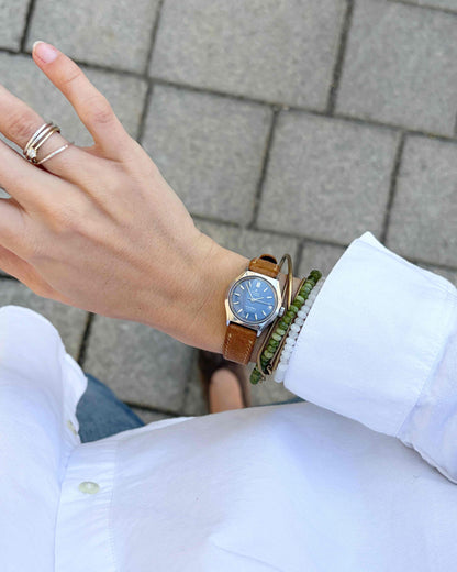 Doxa Ladies Watch: Vintage Mechanical Blue Dial 70s Automatic