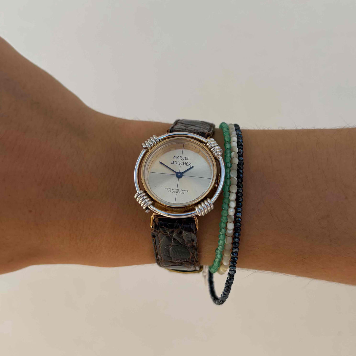Marcel Boucher Watch: Cocktail 70s Two-Tone Sculptural Case Mechanical