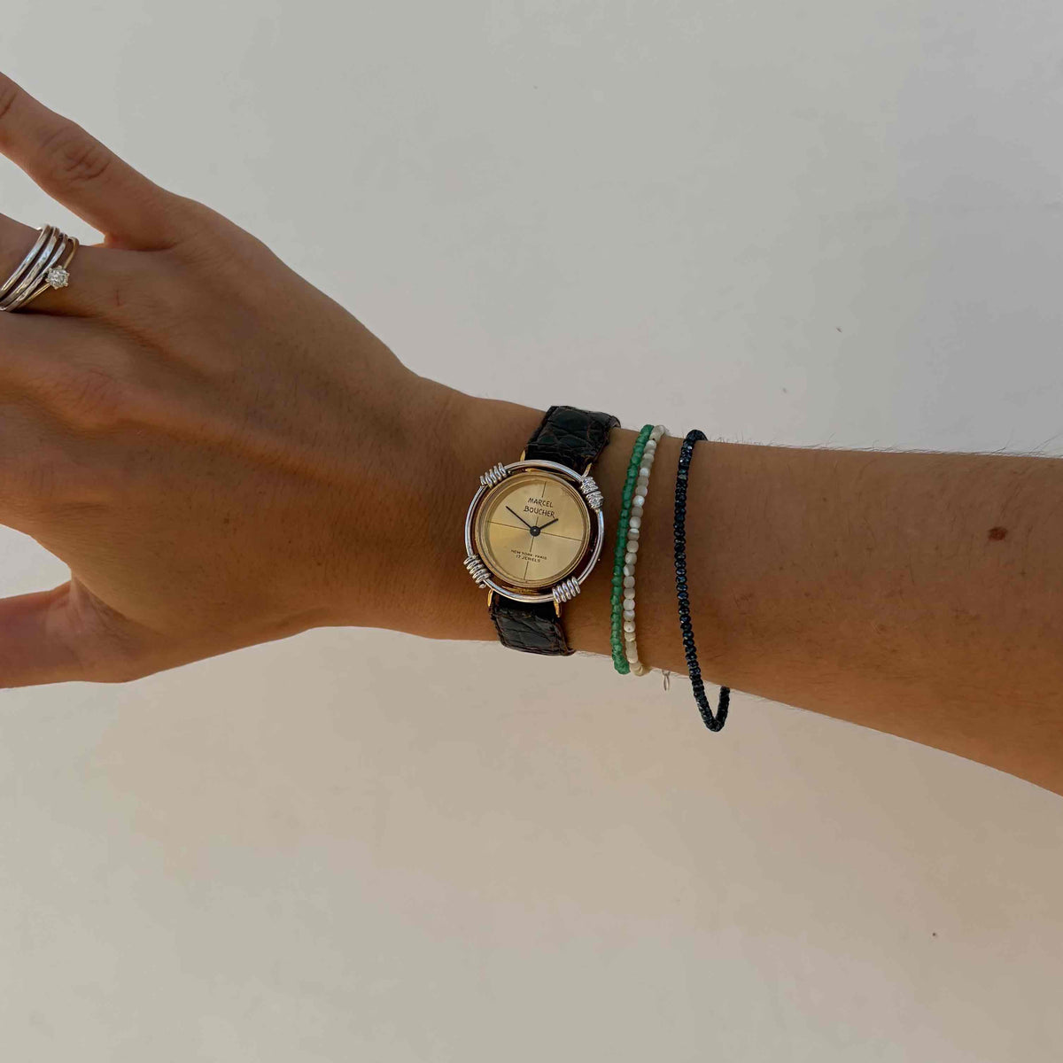 Marcel Boucher Watch: Cocktail 70s Two-Tone Sculptural Case Mechanical