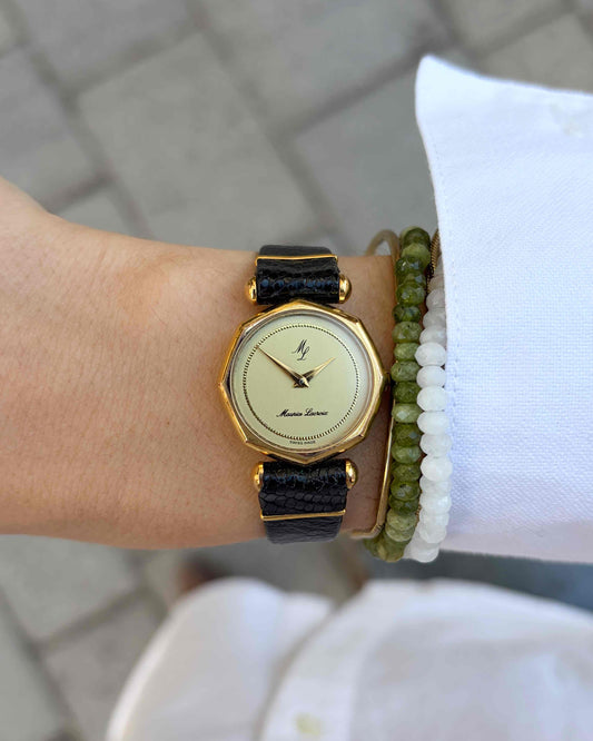 Maurice Lacroix Octagon: Vintage Mechanical Ladies Watch 70s Gold Dial