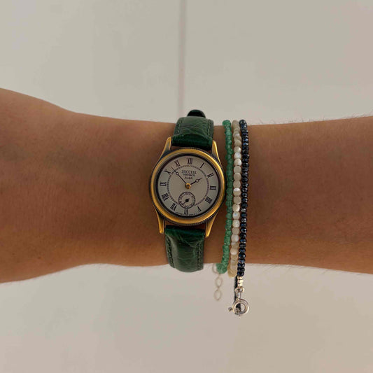 Seiko Vintage Alba: Ladies Watch 80s Two-Tone White Roman Dial