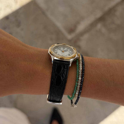 Michel Herbelin Safari: Ladies 90s Golden Two-Tone White Dial