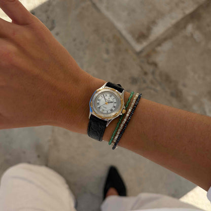 Michel Herbelin Safari: Ladies 90s Golden Two-Tone White Dial