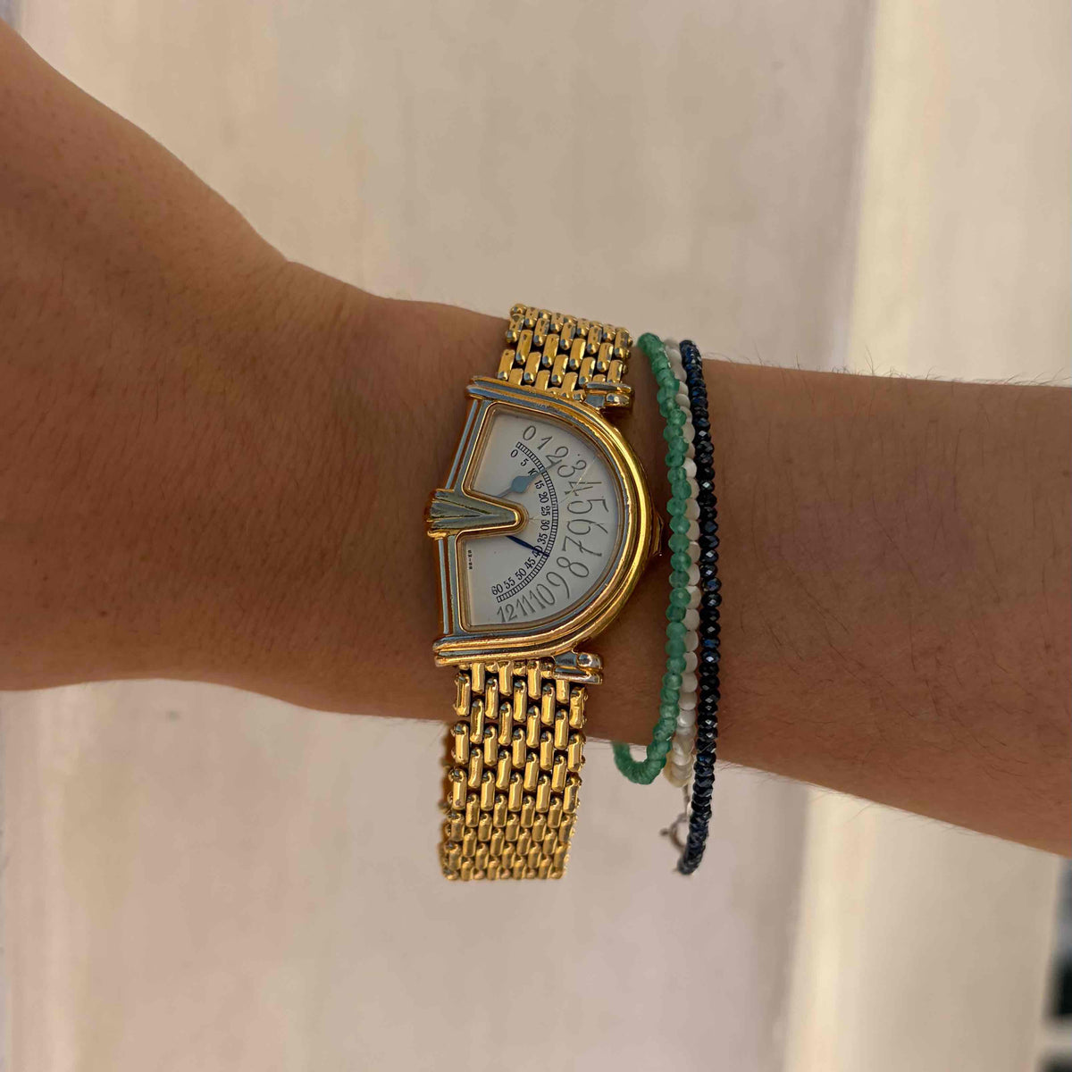 Jean d’Eve Sectora: Vintage Ladies Jumping Hour 80s Sector Ghost Dial