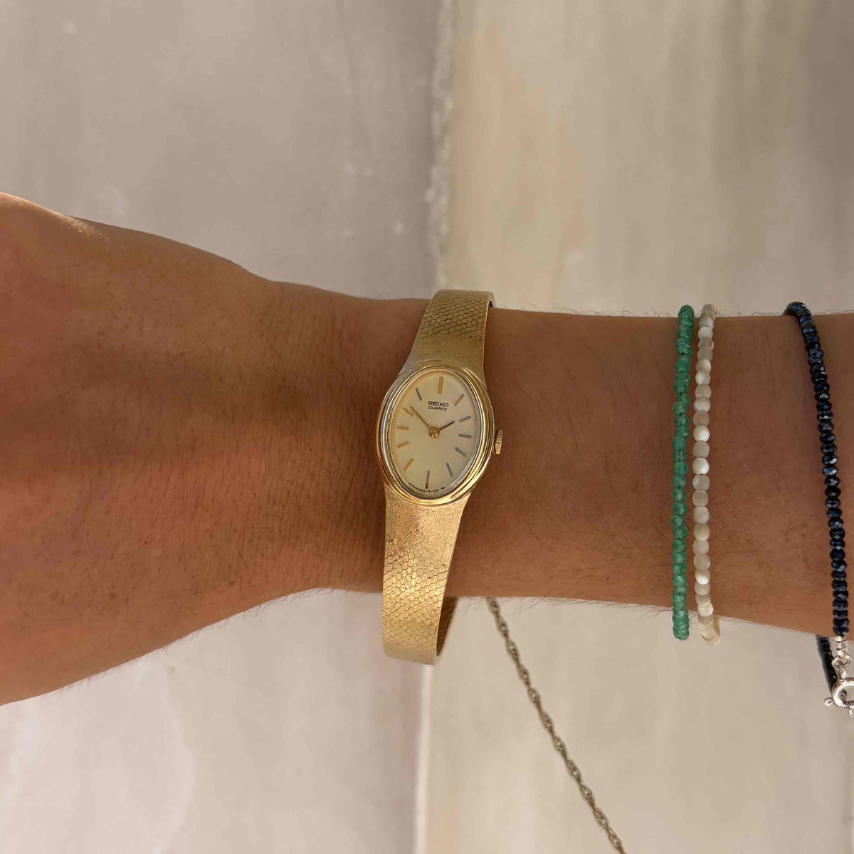 Seiko Cocktail Watch: Ladies Vintage 70s Champagne Dial - MINT