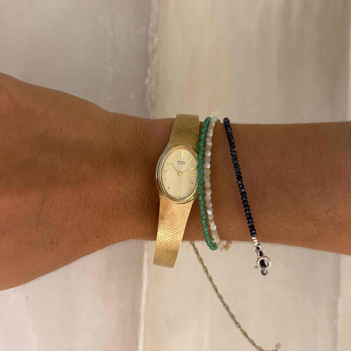 Seiko Cocktail Watch: Ladies Vintage 70s Champagne Dial - MINT