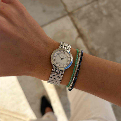 Gucci 546p Watch: Vintage Ladies 90s Silver with Classic Roman Numerals