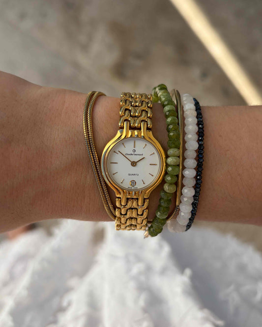 Claude Bernard Watch: Vintage Cocktail Ladies 90s Gold White Dial